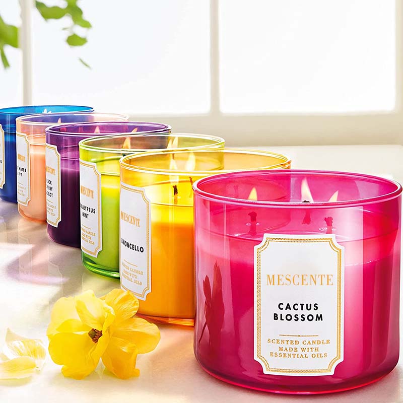 M&Scent Hand Made 3 Wick Prirodna svijeća od sojinog voska s mirisom jasmina Poklon, aromaterapijske kristalne svijeće privatne marke