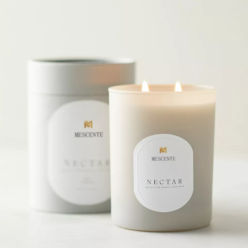 M&Scent prilagođeni logotip Meditacija Netoksično kamenje Biljne ručno lijevane prirodne mirisne kristalne svijeće od sojinog voska