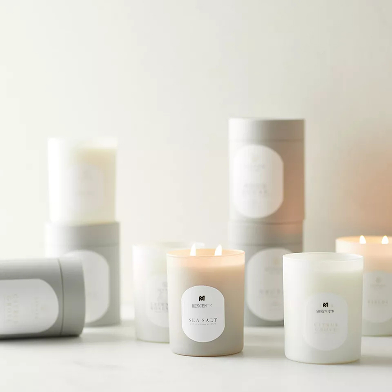 M&Scent prilagođeni logotip Meditacija Netoksično kamenje Biljne ručno lijevane prirodne mirisne kristalne svijeće od sojinog voska