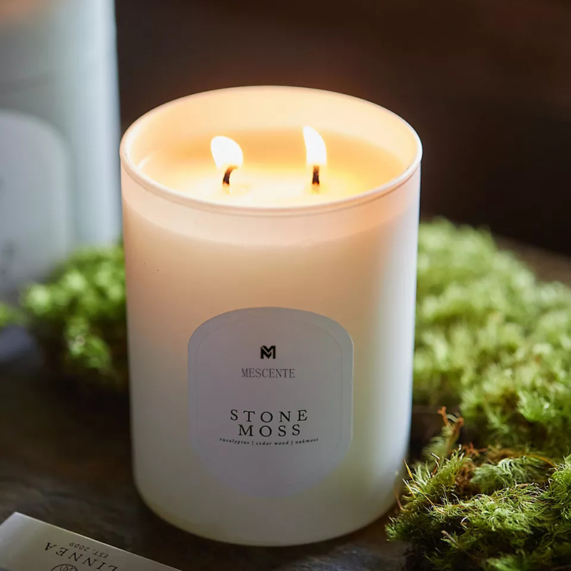 M&Scent prilagođeni logotip Meditacija Netoksično kamenje Biljne ručno lijevane prirodne mirisne kristalne svijeće od sojinog voska