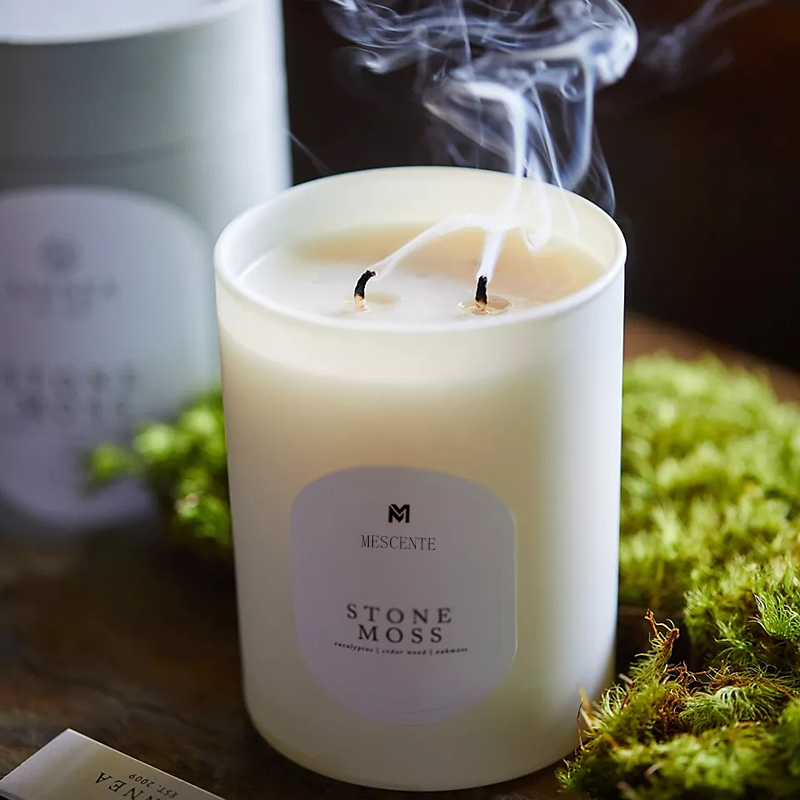 M&Scent prilagođeni logotip Meditacija Netoksično kamenje Biljne ručno lijevane prirodne mirisne kristalne svijeće od sojinog voska