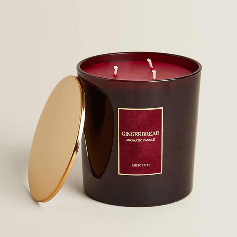 M&Scent Custom Luxury 3 Wicks Candles Personalized Private Label Black Matte Glass Mirisna svijeća