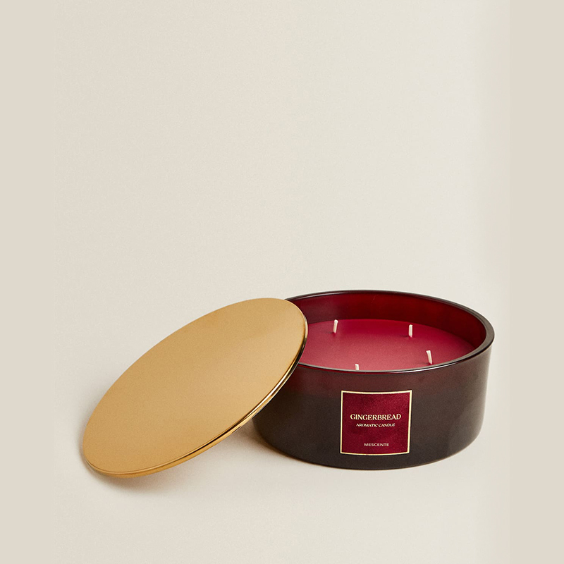 M&Scent Custom Luxury 3 Wicks Candles Personalized Private Label Black Matte Glass Mirisna svijeća