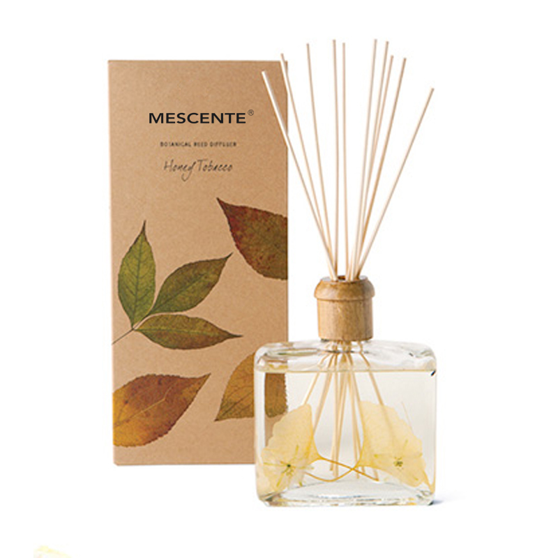 Veleprodaja visokokvalitetnih luksuznih privatnih robnih marki Flower Sola Wood Aroma Reed difuzor s kutijom