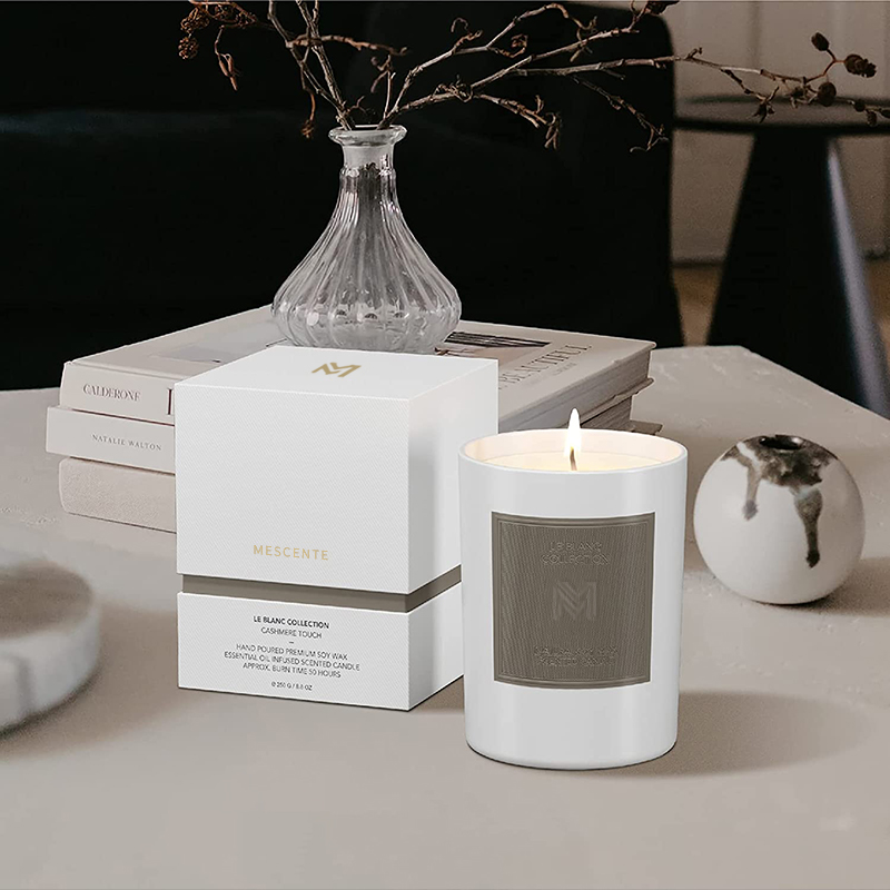 M&Scent veleprodaja prilagođenih luksuznih crnih staklenih posuda za Božićnu aromaterapiju, setovi svijeća od sojinog voska
