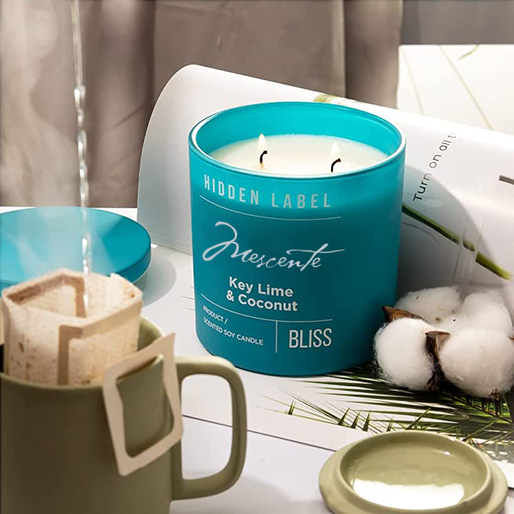 M&Scent veleprodaja luksuznih crnih staklenki s mirisom sojinog voska s kristalima u luksuznim privatnim markama