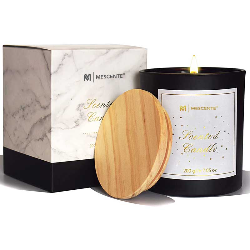M&Scent prilagođeni logotip Mini okrugla kristalna staklena boca Jaka kava mirisne svijeće od sojinog voska s kutijom u rinfuzi