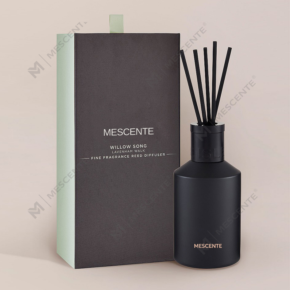 Dekoracija OEM Printed Box 20ml Square Ceramic Vranjes Wooden Cap House Parfem Aroma Reed Difuzor Oil