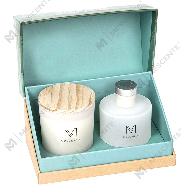 M&Scent Luksuzne personalizirane privatne robne marke Jesenski dekor Aroma mirisne sojine svijeće Poklon set difuzora od trske