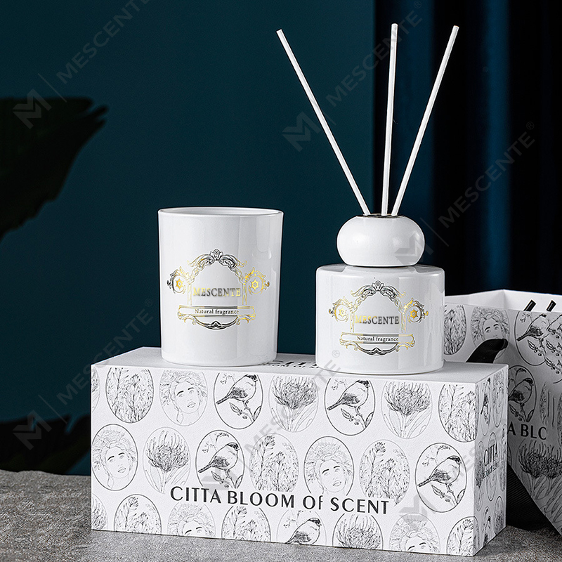 M&Scent luksuzna svijeća privatne marke mirisna svijeća difuzor od trske s pakiranjem u kutiji